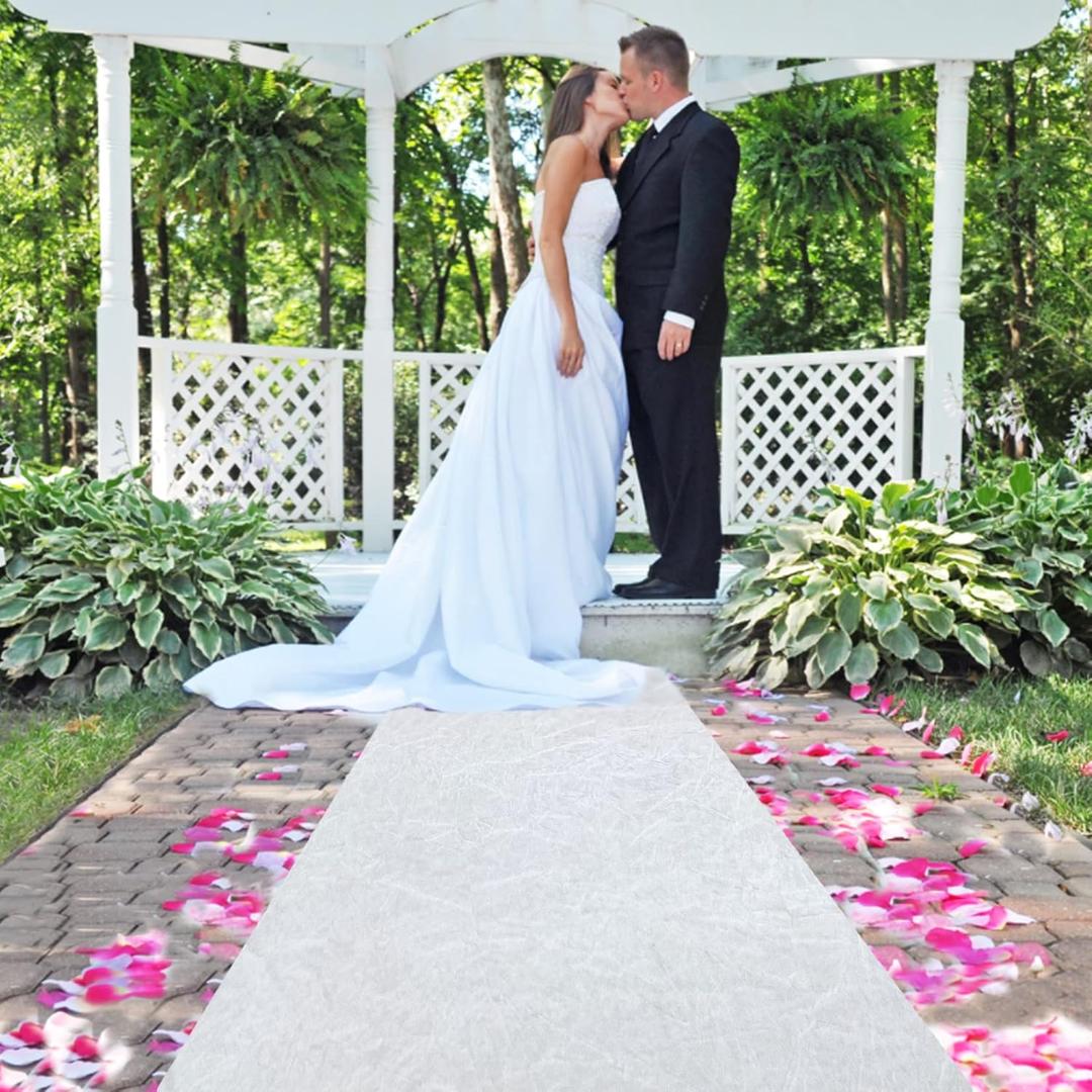 FUHSY Aisle Runner for Wedding Ceremony White Aisle Runner Velvet Carpet 3FTx15FT Wedding Aisle Runners for Party Luxury Church Aisle Runners Indoor Outdoor Wedding Aisle Decorations for Birthday