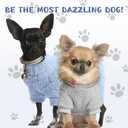 Reginary 3 Pieces Dog Pajamas Puppy Clothes Winter Coats Elastic Pajamas for Puppy Fluffy Jumpsuit Fleece Sweater for 4 Legs Dog Bodysuit (Small, Blue, Gray)