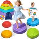 OZMI Stepping Stones for Kids Toddlers, Non-Slip Balance Stepping Stones with Storage Bag, Indoor Outdoor Sensory Play Toys for 3 4 5 6 7 8 9 10 11 12 Year Old Kid Toddler Boy Girls