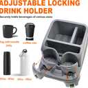 Center Console for Cars, Car Center Console Organizer, Console Cup Holder for Trucks, Floor Cup Holder for Truck, Minivans, Suvs, Vehicle Organizer (Gray) (Grey)