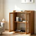 WiFi Router Storage Cabinet with Louvered Doors,Adjustable Shelves,Multi-Functional Hidden Storage Cabinet,for Living Room,Office,Small Households