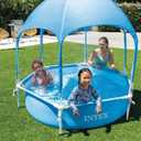 INTEX 28209EP Canopy Metal Frame Above Ground Swimming Pool: 6ft x 15in Built-In Canopy Sprayer Puncture-Resistant Material Easy Assemble 185 Gallon Capacity