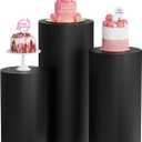 Putros Cylinder Pedestal Covers Black 3Pcs Spandex Cylinder Plinth Stand Cover for Party Wedding Props Event Decor (Set of 3)