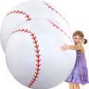 Meooeck 4 Pcs 27 Inch Inflatable Baseball Large Baseball Party Decorations Giant Inflatable Balls for Outdoor Activity Games Sports Event Birthday Party Supplies