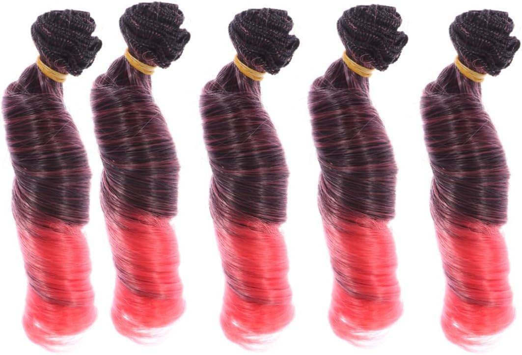 OHPHCALL High Temp Fiber 2pcs Doll Wig Set DIY Doll Hair Straight Colorful Sturdy Easy to Wear