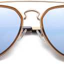 SOJOS Retro Aviator Polarized Double Bridge Sunglasses for Men Women Mirrored Lens SJ1051 (A10 Gold/Dusty Blue Mirrored)