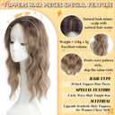 Hair Toppers for Women, 20 Inch Toppers Hair pieces for Women with Thinning Hair Big Base Curly Wavy Wiglets Cover 360 3D Middle Part Clip in Bangs (Highlights Blonde Brown with Dark Root)