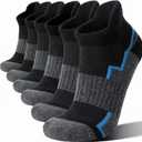 Welwoos 6 Pairs Merino Wool Ankle Hiking Running Socks Compression Support Thick Athletic Low Cut Socks for Women Men (Gray)