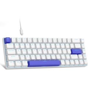 MageGee Portable 60% Mechanical Gaming Keyboard, RGB Backlit Compact 68 Keys Wired Mini Keyboard for Laptop PC Mac, Hot Swappable, Blue Whale Switch - White