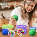 5PACK Stress Balls for Adults Size 2.36 inches, Squishy Balls for Adults Stress Relief, Squishies Ball Sticky Balls, Squeeze Balls Colorful Balls