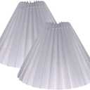 Small lampshades for table lamps, pleated, set of 2. Suitable for E27. 9"x6.2" Compatible with any interior. (White)