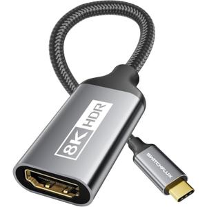 USB-C to HDMI 2.1 Adapter | 8K@60Hz,4K@144Hz,2K@165Hz High-Speed USB Type C 3.1 to HDMI 8K Converter [Thunderbolt 3/4 Compatible] for MacBook Pro/Air,iPad, Other USBC Laptops