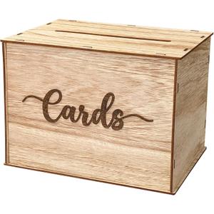Cregugua Rustic Wooden Card box 12"x 9"x 9" Gift Card Box for Wedding Birthday Baby Shower Graduation Party