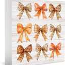 Fall Decorations for Home Fall Bow Decor for Girls Room Farmhouse Autumn Thanksgiving Decor Cute Autumn Holiday Decorations for Bedroom 5 x 5 inches(Tub 2603)