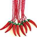 14 Pcs Chili Pepper Bead Mexico Fiesta Red Pepper Party Gift Beads Chili Themed Party Decorations Mardi Gras Beads Party Supplies