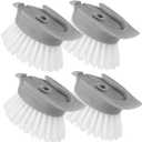 SAFIGLE 4pcs Dish Scrubber Brush Refill Head for Kitchen Dish Cleaning Brush Handle