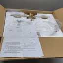 WOSHITU Gold Bathroom Light Fixtures: Modern Vanity Lighting Fixtures 2 Lights for Bathroom Mid Century Vanity Light Sconces Over Mirror with Frosted Milky Glass for Bath Bedroom Makeup