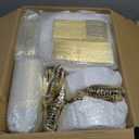 Goodluck 600 Pieces Gold Disposable Plates for 100 Guests, Plastic Plates for Party, Dinnerware Set of 100 Dinner and 100 Dessert Plates, 100 Spoons, 100 Forks, 100 Knives, 100 Cups