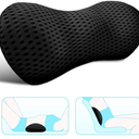 Lumbar Support Pillow for Office Chair, Memory Foam Lumbar Pillow for Lower Back Pain Relief (Black)