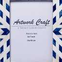 Boho Blue 5x7 Bone Photo Frame  Handcrafted Aztec Chevron Pattern | Vintage Tabletop & Wall Decor | Rustic Bohemian Picture Frame for Living Room, Bedroom, Office