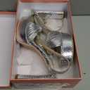 Goolita Bow Metallic Platform Heels for Women Chunky Buckle Ankle Strap Heeled Sandals Sexy Snakeskin Comfortable Party Bridal Shoes 42