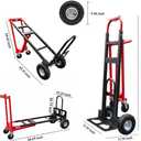 Suzhi Convertible Hand Truck Dolly Cart Heavy Duty/ with 4 Wheels, 1000 Lbs Load, 2 Straps for Moving Furniture/ Appliance/ Carton/ Warehouse/ Office