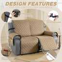 TAOCOCO 100% Waterproof Recliner Covers, Recliner Sofa Covers with Leg Straps, Reversible Recliner Couch Cover for Reclining Chair, Washable Couch Protector for Pets Kids(2 Seater, Camel)