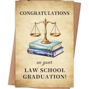 3 x Law School Graduation Card, 8×5.3 inches