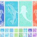 Widdonen Turkish Beach Towel Quick Dry Absorbent Cotton Lightweight Thin Bathroom Bath Pool Swim Towels Extra Large Oversized Sand Free Beach Accessories Essentials Stuff Cloud Gift for Adults, X-Large(79 x 36 inches,200 x 90 cm), 4 Pack Blue Turtle Whale Pink Turtle