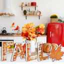 5 Pcs Fall Table Decor Rustic Wooden Letters Sign with Maple Leaf Tabletop Sign Autumn Decorations for Home Thanksgiving Farmhouse Harvest Autumn Holiday Decor