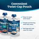 Blue Buffalo Tastefuls Pures Variety Pack, Natural Cat Food Complement, Resealable Twist Cap Pouches, Chicken and Tuna, 3-oz (12 Count, 6 of Each Flavor) (EXP 08/07/26)