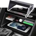 RUNROAD Atlas Center Console Organizer Compatible with VW Atlas and Cross Sport 2018-2023 Accessories, Middle Console Organizer Insert Secondary Storage Tray Coin Holder ABS Armrest Box