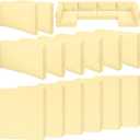 9 Piece Outdoor Patio Waterproof Cushion Covers, Fits 4-Seat Wicker Rattan Sectional Couch Chair Furniture Cover Replacement Set - Fade-Resistant Patio Cushion Covers with Zipper (25.6*25.6*3 inches-9 Pcs, Lake Blue)