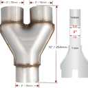 MXA 3" Y Pipe Exhaust, T409 Stainless Steel 3 inches Y Pipe, Universal Exhaust Y Pipe, Mid Connector Exhaust Tubing (3"x3"x10")
