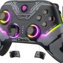 EasySMX X15 PC Controller - Enhanced Wireless Bluetooth Controller with Hall Joysticks/Hall Triggers/RGB Lighting - No Stick Drift, No Dead Zone - Work for Windows PC, Android, Steam and Switch (black)