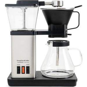 SimplyGoodCoffee THE BREWER - Plastic-Free. Coffee Maker/Coffee Machine. 8 Cup Automatic Drip Pour-Over Coffee Brewer. Brewer Free of Plastic, Gold Cup Standard. Black/Stainless Steel