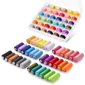 Eoehro 72pcs Sewing Thread kit, 36 Colors Sewing Machine Threads, Prewound Bobbins Sewing Threads Kit, Sewing Machine Thread Assortment, 400 Yards per Spools Polyester Thread