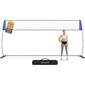 BAGAIL Volleyball Net, 12ft/20ft Portable Volleyball Net for Backyard - Adjustable Height, Heavy-Duty Frame, Freestanding Design - Portable Outdoor/Indoor Volleyball Set with Carry Bag