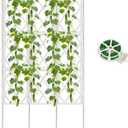 5.25FT Garden Trellis for Climbing Plants Outdoor,White Iron Pipe Support Fence,Metal Wall Lattice Climbing Frame for Potted Plants Indoor for Ivy Vines Vegetable Flower, Patio, Lawn, Yard, Backyard