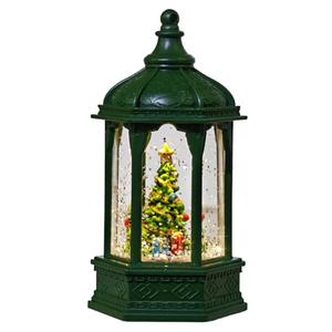MerryPulse Christmas Snow Globe, Glitter Lighted Snow Globes Lantern Tabletop Decor-Christmas Tree