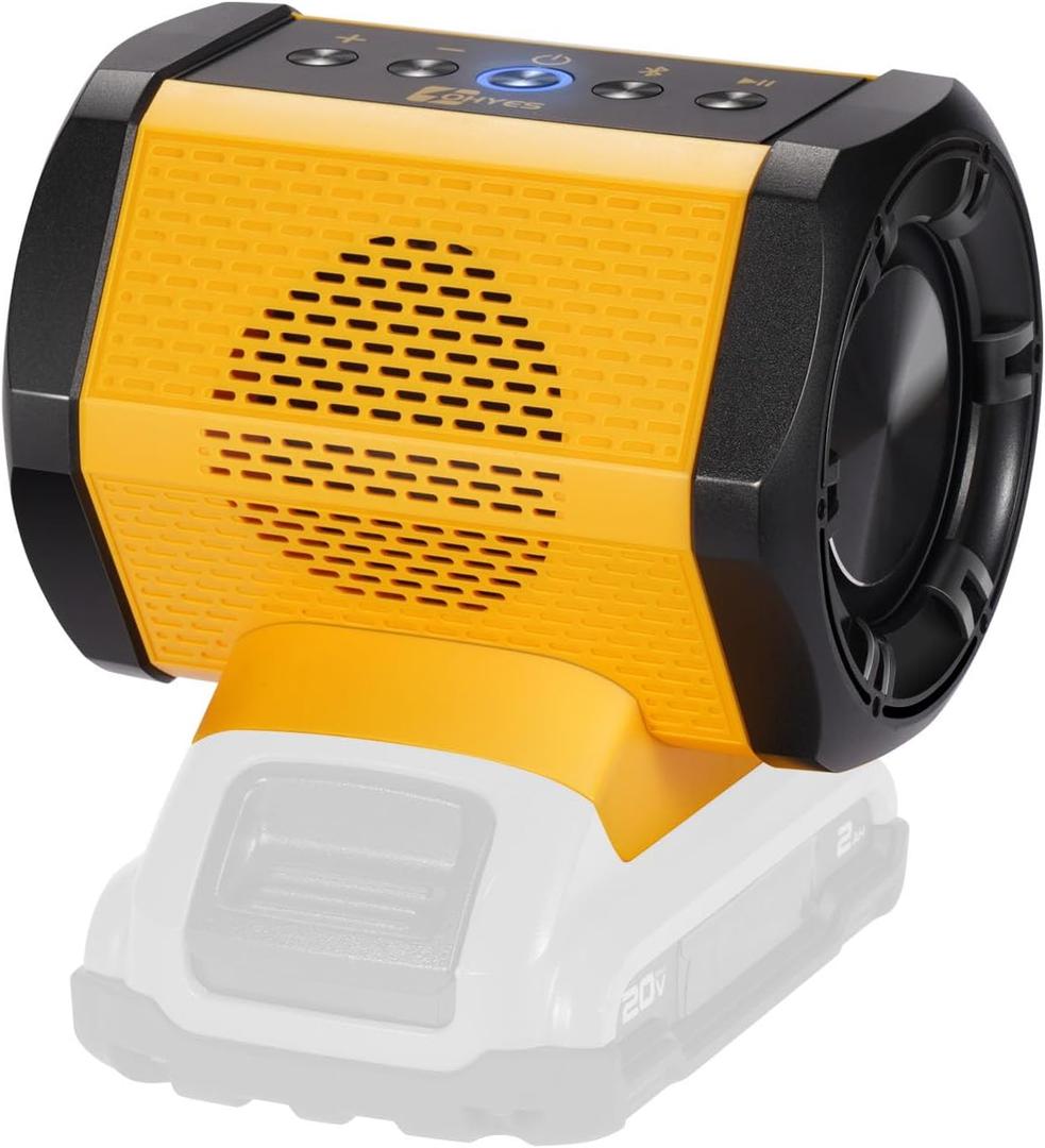 Bluetooth Speaker Fit for DeWALT 20v Max Battery with USB-A/C Charging for Jobsite Camping & Parties(Battery not Included)