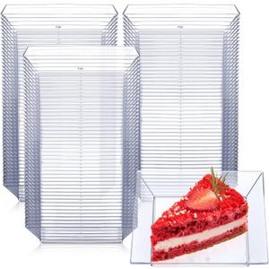250 Pcs Square Clear Dessert Plates 3.6 Inch Plastic Appetizer Plates Disposable Square Party Plates Hard Mini Salad Tasting Sample Plate for Weddings, Parties, Banquet Dinner, Family Gatherings