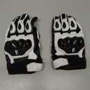 Harssidanzar Breathable Leather Motorcycle Gloves Touchscreen for Men Women KM046 (Medium, White/Black)