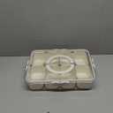 Dingerjar Divided Serving Tray with Lid and Handle - Snackle Box Charcuterie Container for Portable Snack Platters - Clear Organizer for Candy, Fruits, Nuts, Snacks - Perfect for Party, Entertaining (White)