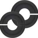 PATIKIL Ceiling Medallion, 2 Pcs 10" OD x 4" ID PU Decorative Ceiling Light Medallion Chandelier Medallion Split Ceiling Light Cover Plate for Ceiling Light Fixtures Fans, Black