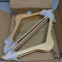 HOUSE DAY Wooden Hangers 10 Pack, Solid Wood Hanger with Non Slip Pant Bar, Heavy Duty Wooden Coat Hanger for Closet, Smooth Finish Wood Clothes Hangers for Shirts, Suits, Jackets, Dress, Natural