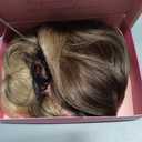 PANEWAY 16Inch Wavy Curly Brown Blonde Hair Topper with Dark Root - Clip In Hair Topper for Women