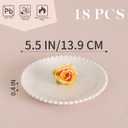 OMAYKEY 5.5 Inch Small Ceramic Dessert Plates Set of 18, Small Appetizer Plates, Porcelain Round Shaped Mini White Plate, for Cake Waffles Snacks Side Dish, Oven Microwave Dishwasher Safe