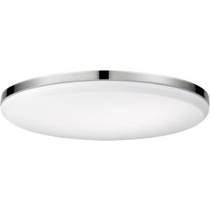 Globe Electric 65584 14" Integrated LED Flush Mount Ceiling Light, Chrome Finish, Frosted Shade, Slim Low Profile, 2200 Lumens, 3000K Warm White, Energy Star Certified