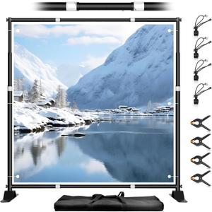 10 x 10FT Backdrop Banner Stand, Heavy Duty Adjustable Photo Background Support Frame Kit, Step and Repeat Stand for Photo Booth, Parties, Exhibition, Trade Show, Wedding (Black)